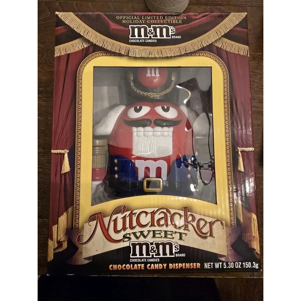 M&M's Nutcracker Sweet Chocolate Candy Dispenser Limited Edition Red M&M In Box
